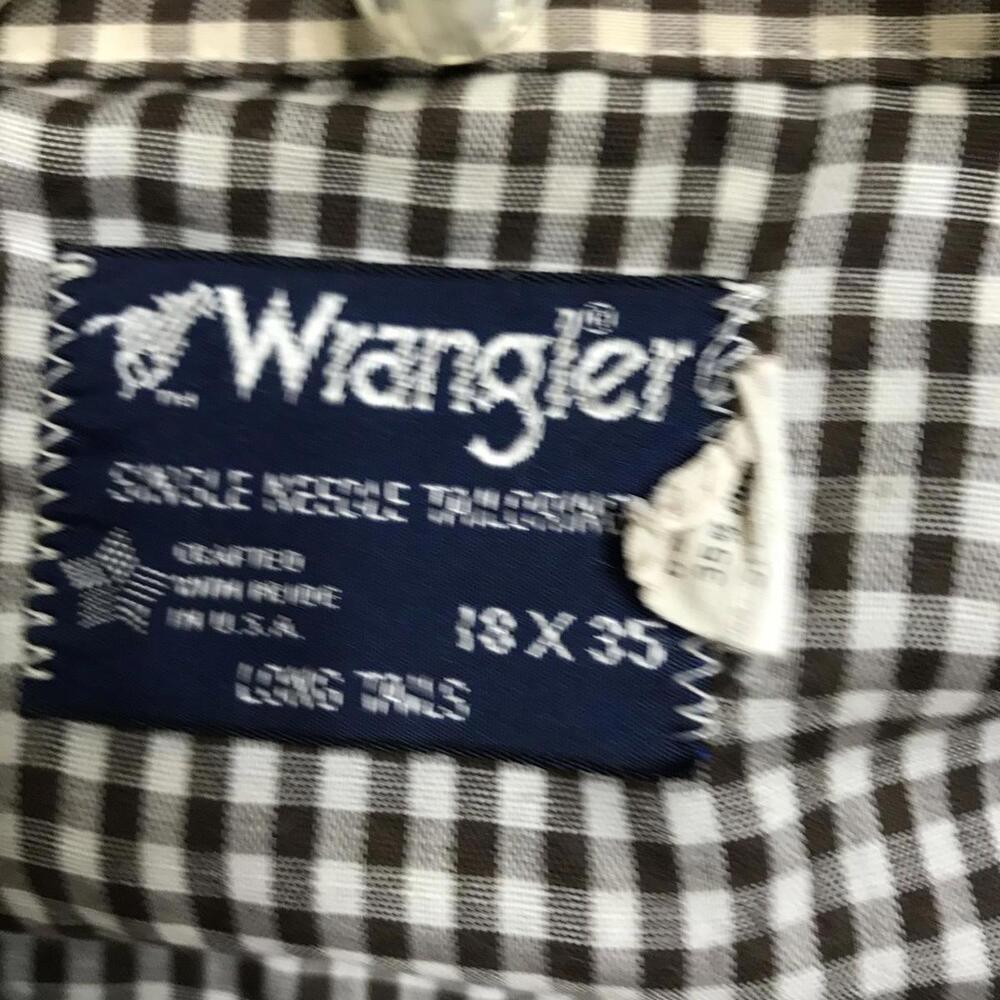 Wrangler Pearl Snap Shirt Size 18x35 Mens Multicolor Long Sleeve - Picture 4 of 4